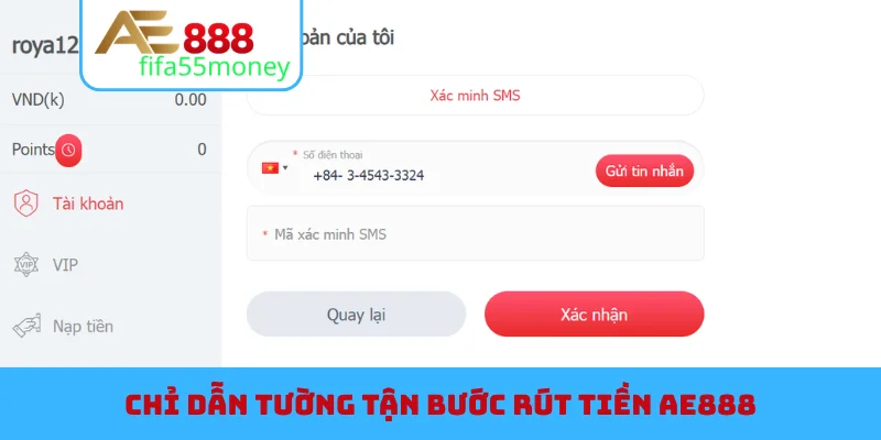 Chỉ dẫn tường tận bước rút tiền AE888