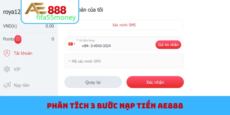 Phân tích 3 bước nạp tiền AE888
