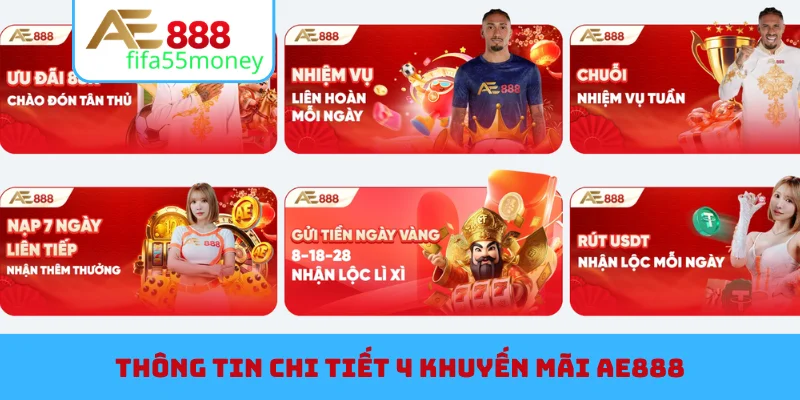 Thông tin chi tiết 4 khuyến mãi AE888