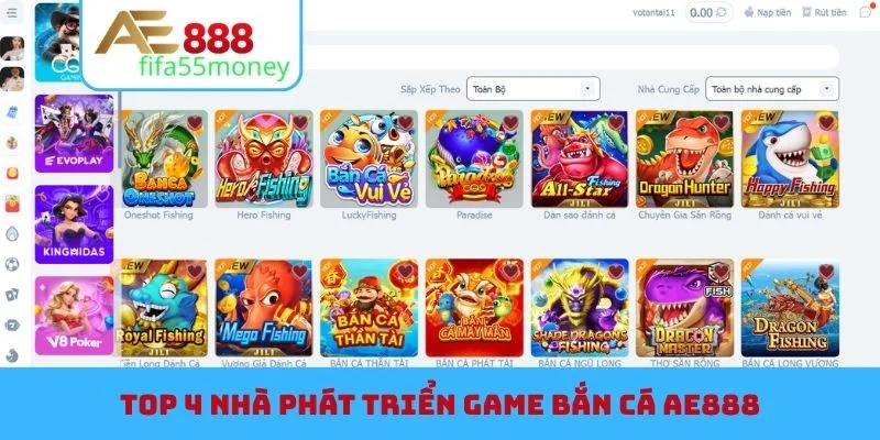 Top 4 nhà phát triển game bắn cá AE888